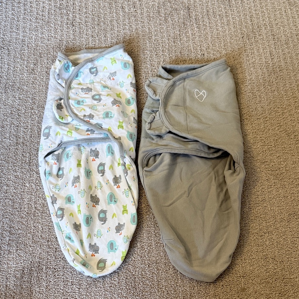 SwaddleMe Baby Swaddle with Green and Gray Accents